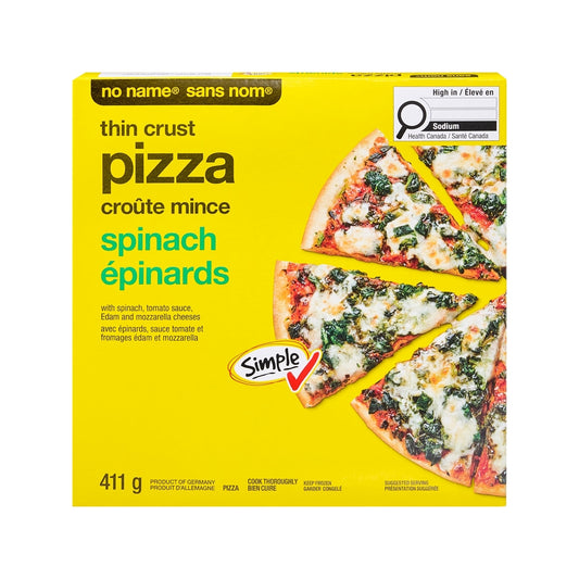 No Name Thin Crust Spinach Pizza, 411 g