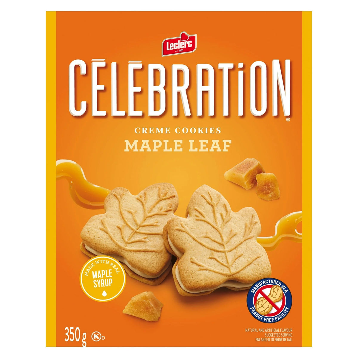 Celebration Maple Leaf Creme Cookies, 350 g