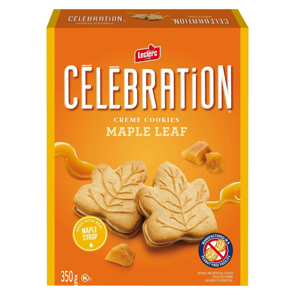 Celebration Maple Leaf Creme Cookies, 350 g