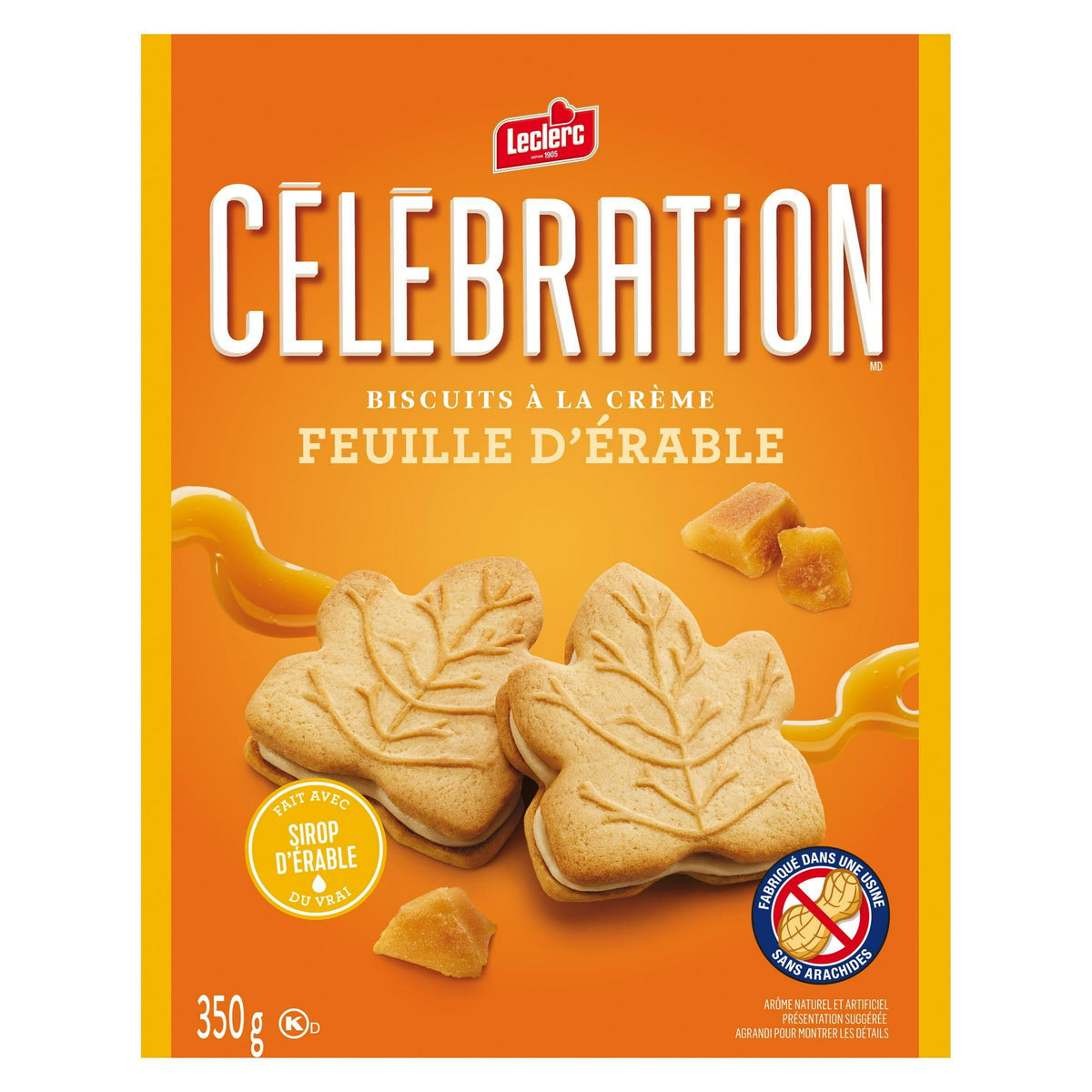 Celebration Maple Leaf Creme Cookies, 350 g