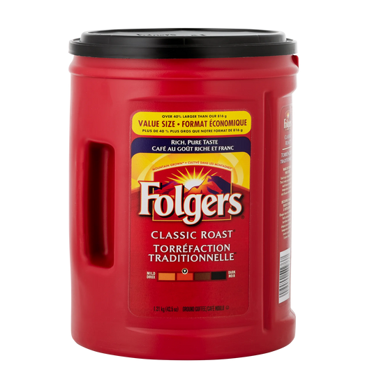 Folgers Classic Roast Ground Coffee, 1.21 kg