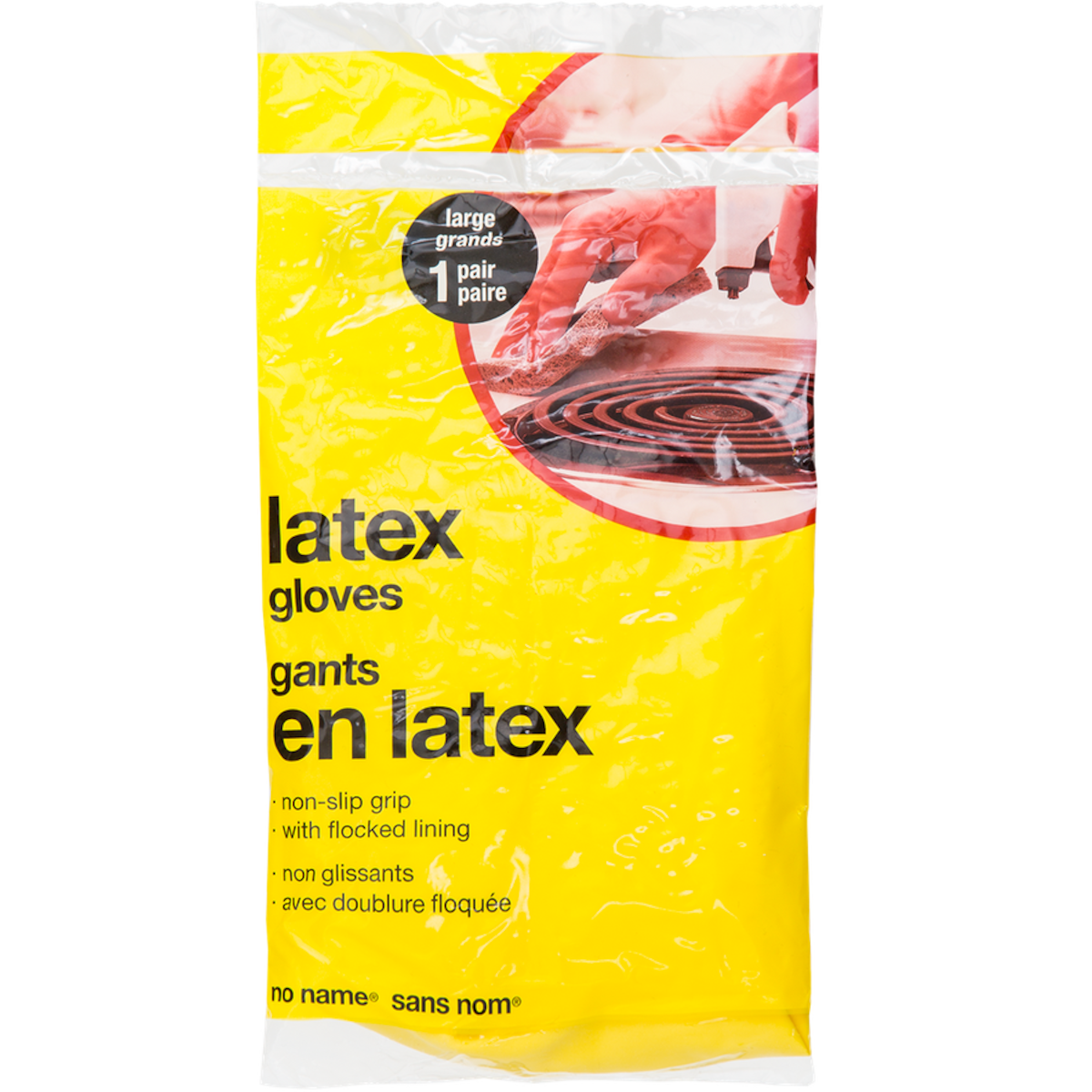 No Name Latex Rubber Gloves, Large