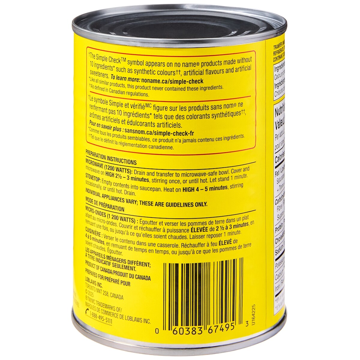No Name Sliced White Potatoes, 540 mL