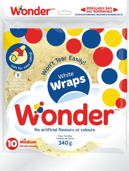 Wonder Wraps White 7 Inch, 10 Count, 340 g