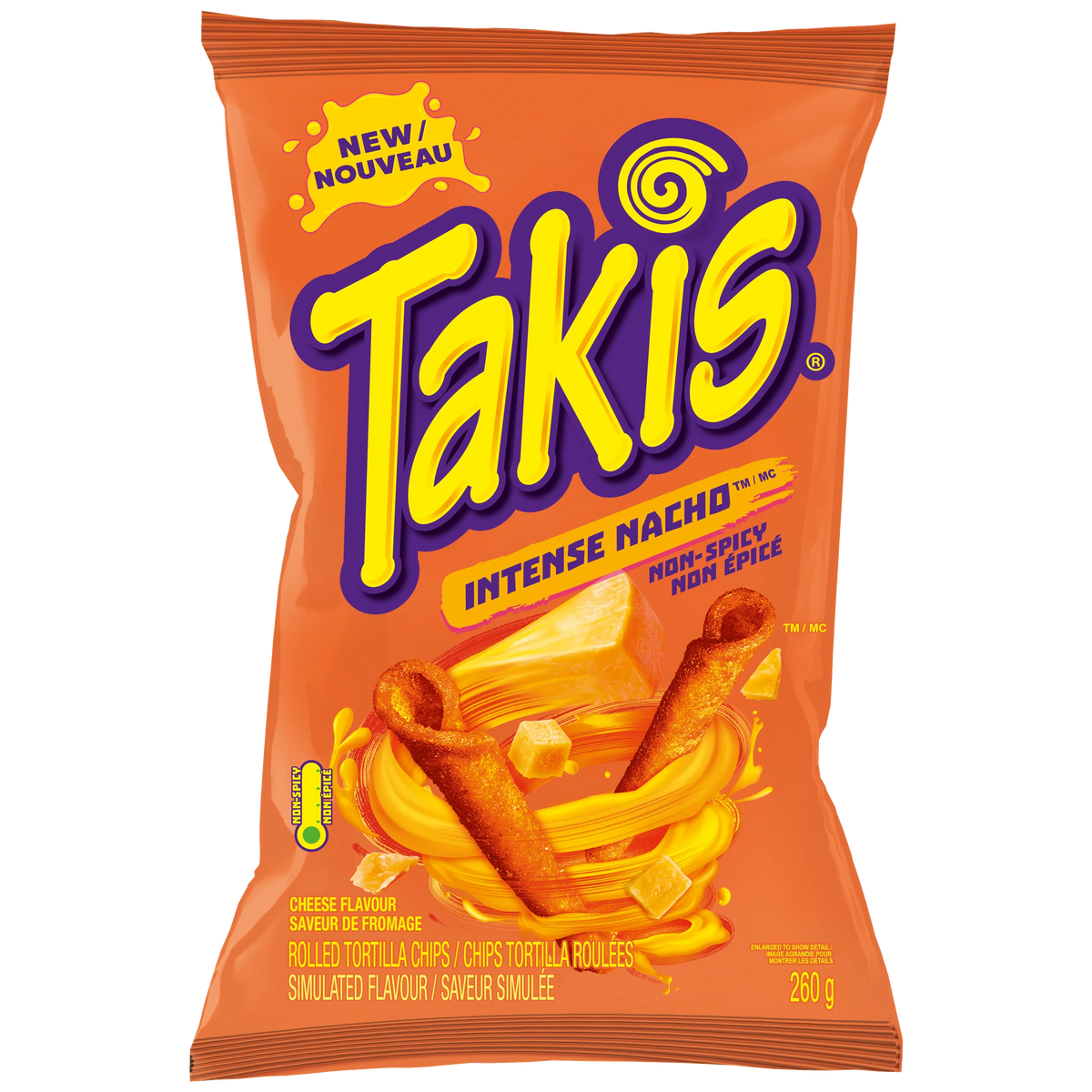 Takis Intense Nacho Rolled Tortilla Chips, 260 g