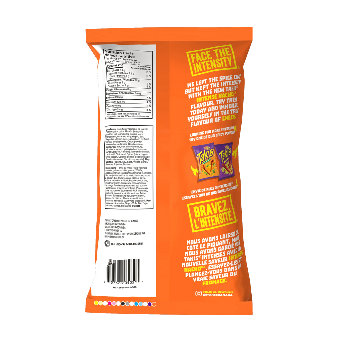 Takis Intense Nacho Rolled Tortilla Chips, 260 g