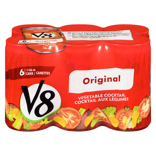 V8 Vegetable Cocktail, 6 × 156 mL
