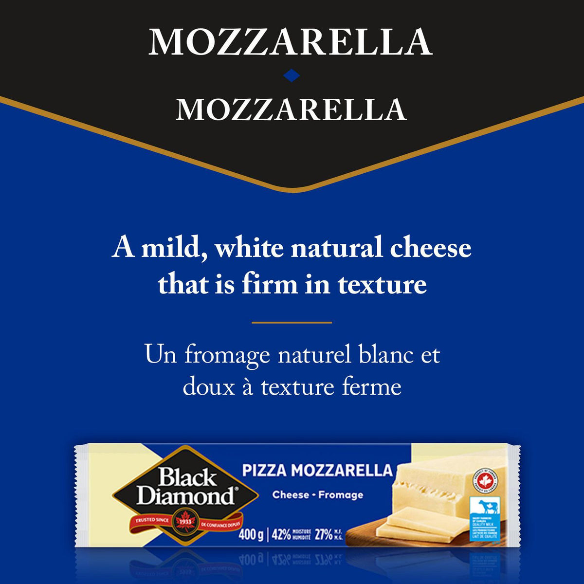 Black Diamond Mozzarella Cheese Bar, 400 g