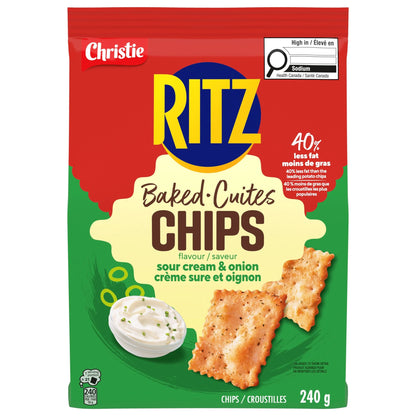 Christie Ritz Baked Chips, Sour Cream & Onion, 240 g