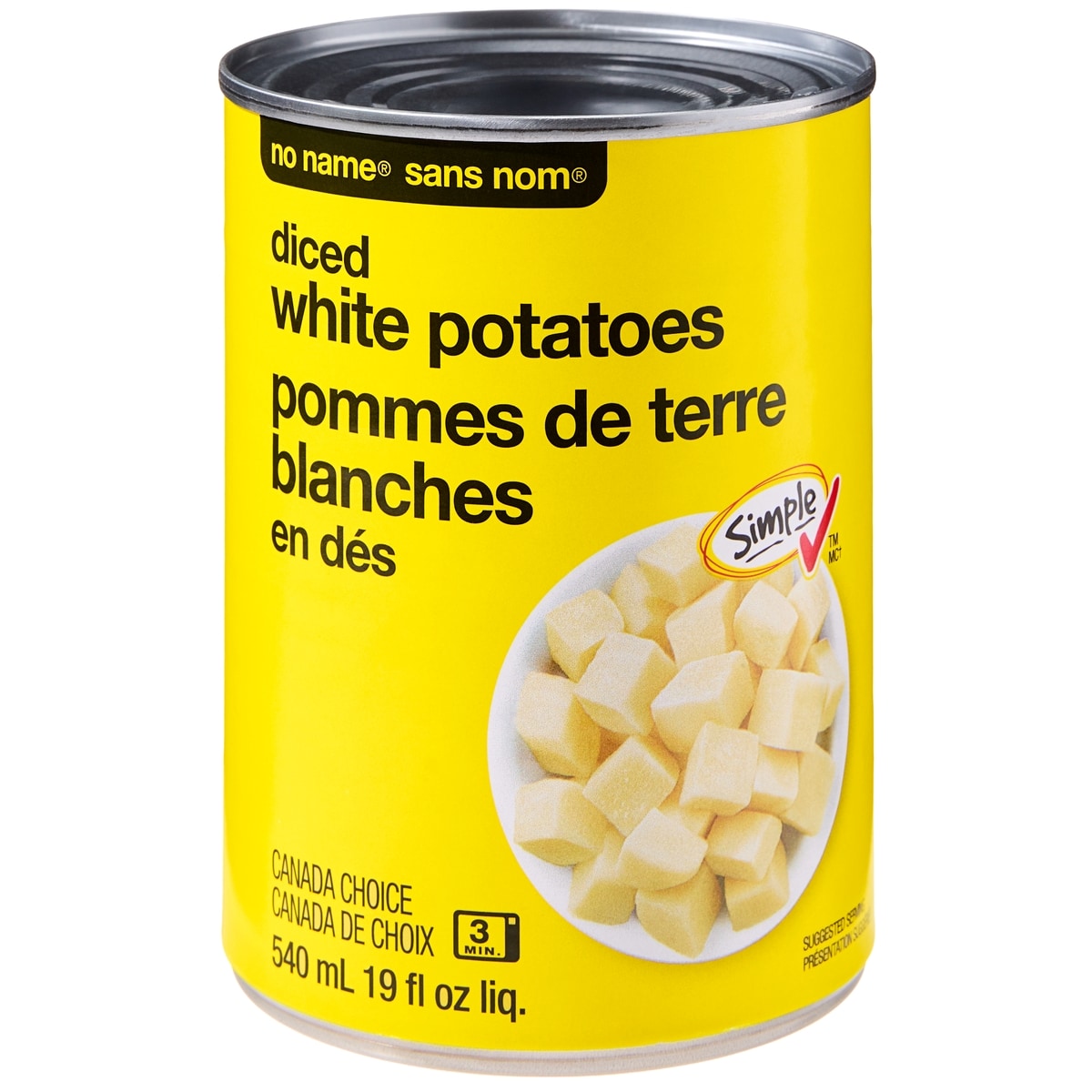 No Name Diced White Potatoes, 540 mL