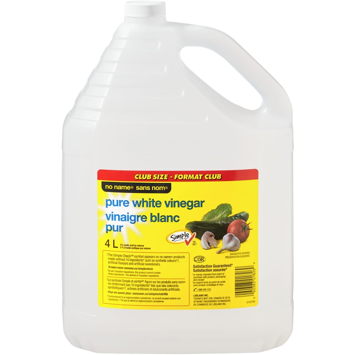 No Name White Vinegar, 4 L