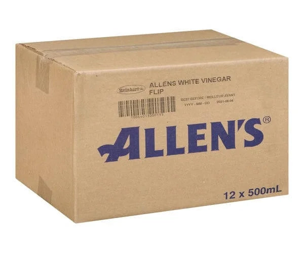 Allens White Vinegar Flip Cap Bottles, 12 × 500 mL