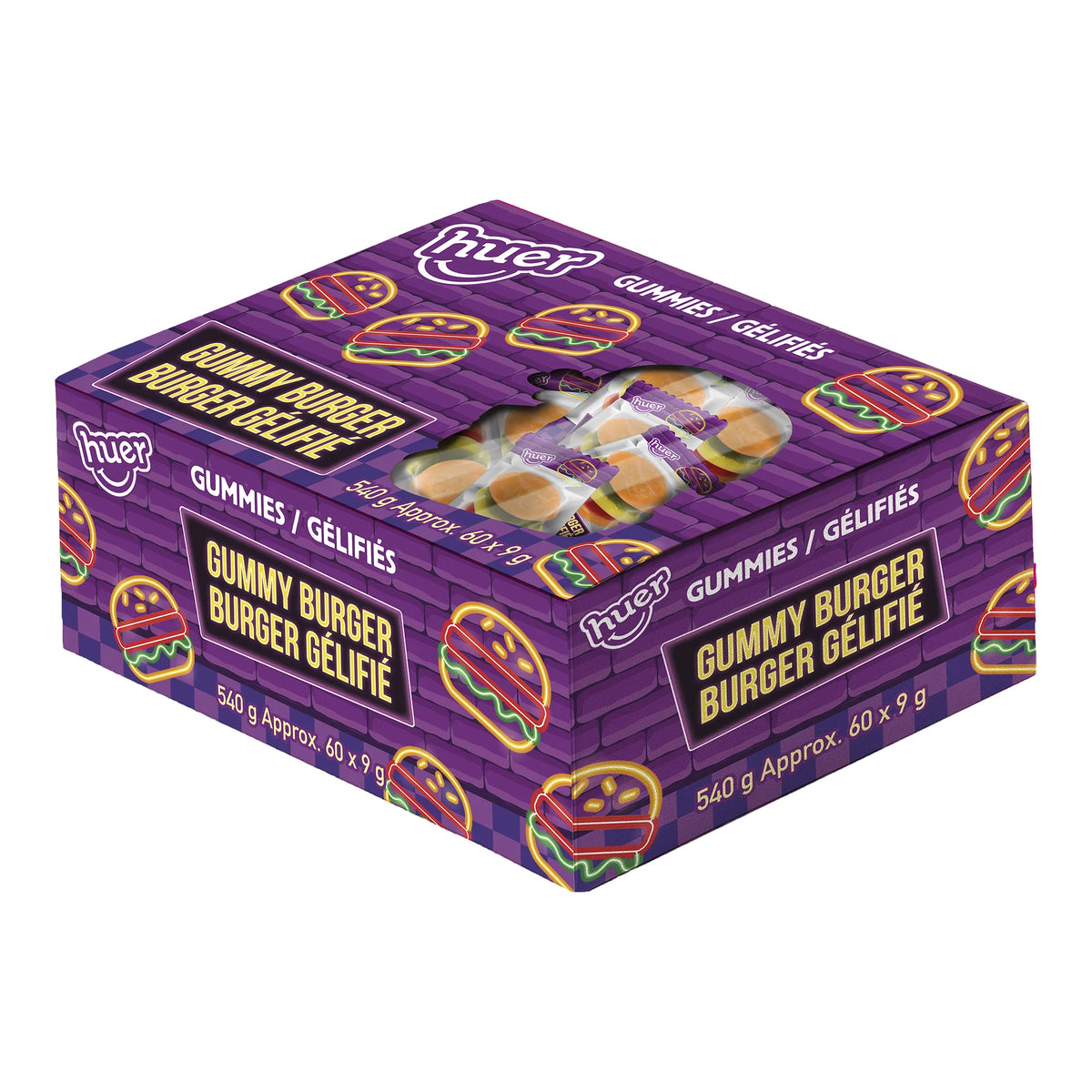 Huer Gummy Burger, 60 × 9 g