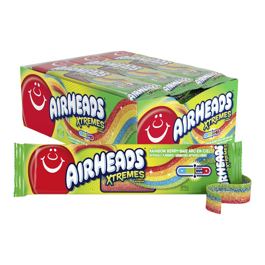 Airheads Xtreme Rainbow Belts, 18 × 57 g