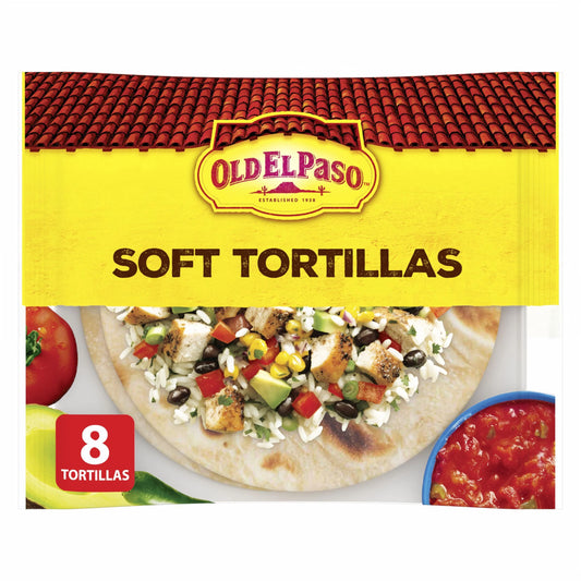 Old El Paso Soft Flour Tortillas, Large, 8 Tortillas, 334 g