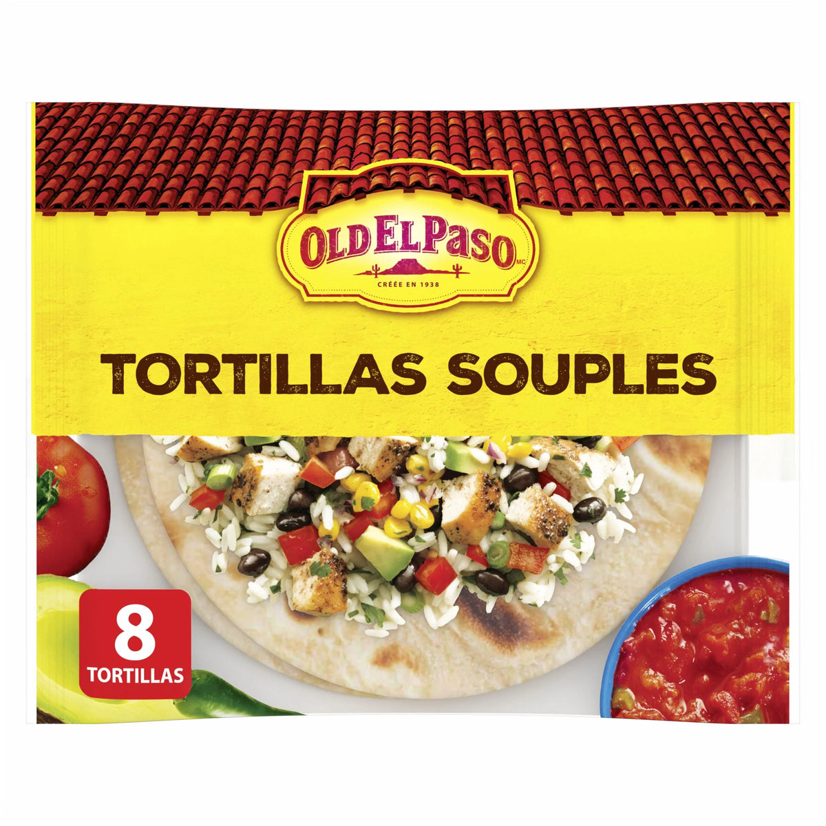 Old El Paso Soft Flour Tortillas, Large, 8 Tortillas, 334 g