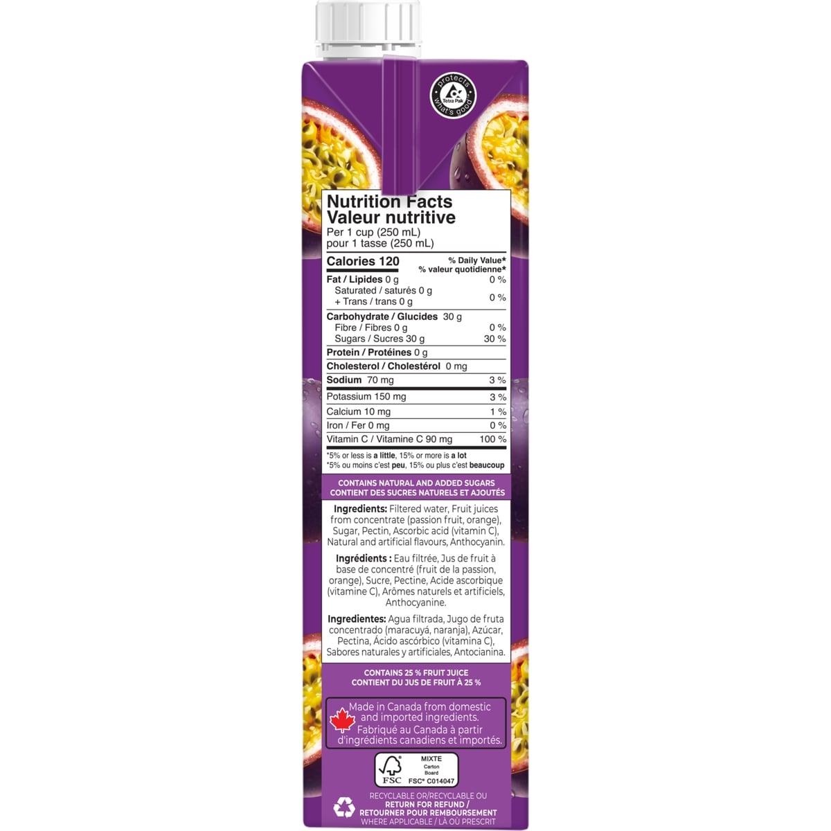 Rubicon Passion Fruit Juice, 1 L