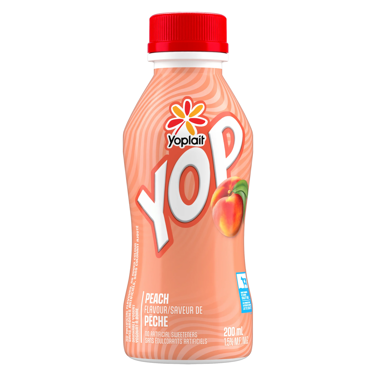 Yoplait Yop 1% Drinkable Yogurt, Peach, 200 mL