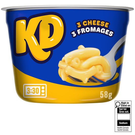 Kraft Dinner Three Cheese Macaroni & Cheese Snack Cup, 58 g