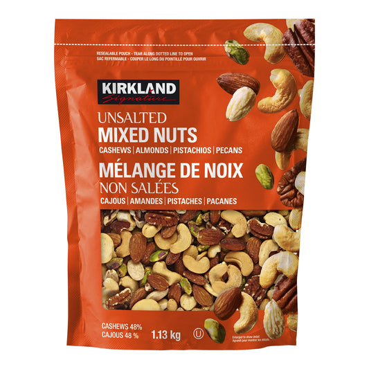 Kirkland Signature Unsalted Mixed Nuts, 1.13 kg