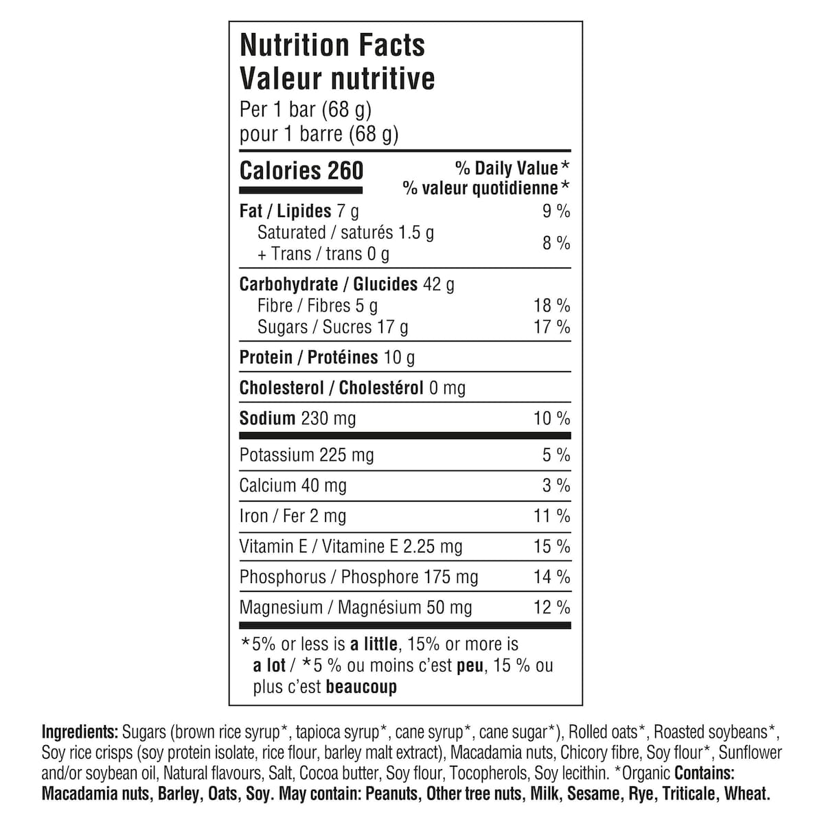 Clif Bar White Chocolate Macadamia Nut Energy Bar, 68 g