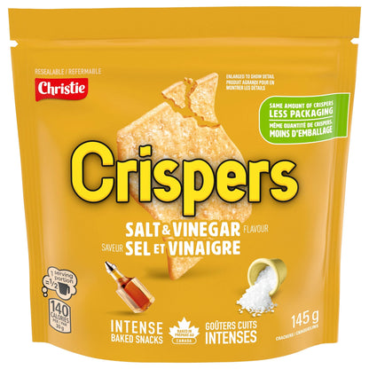 Christie Crispers Salt & Vinegar Baked Snacks, 145 g