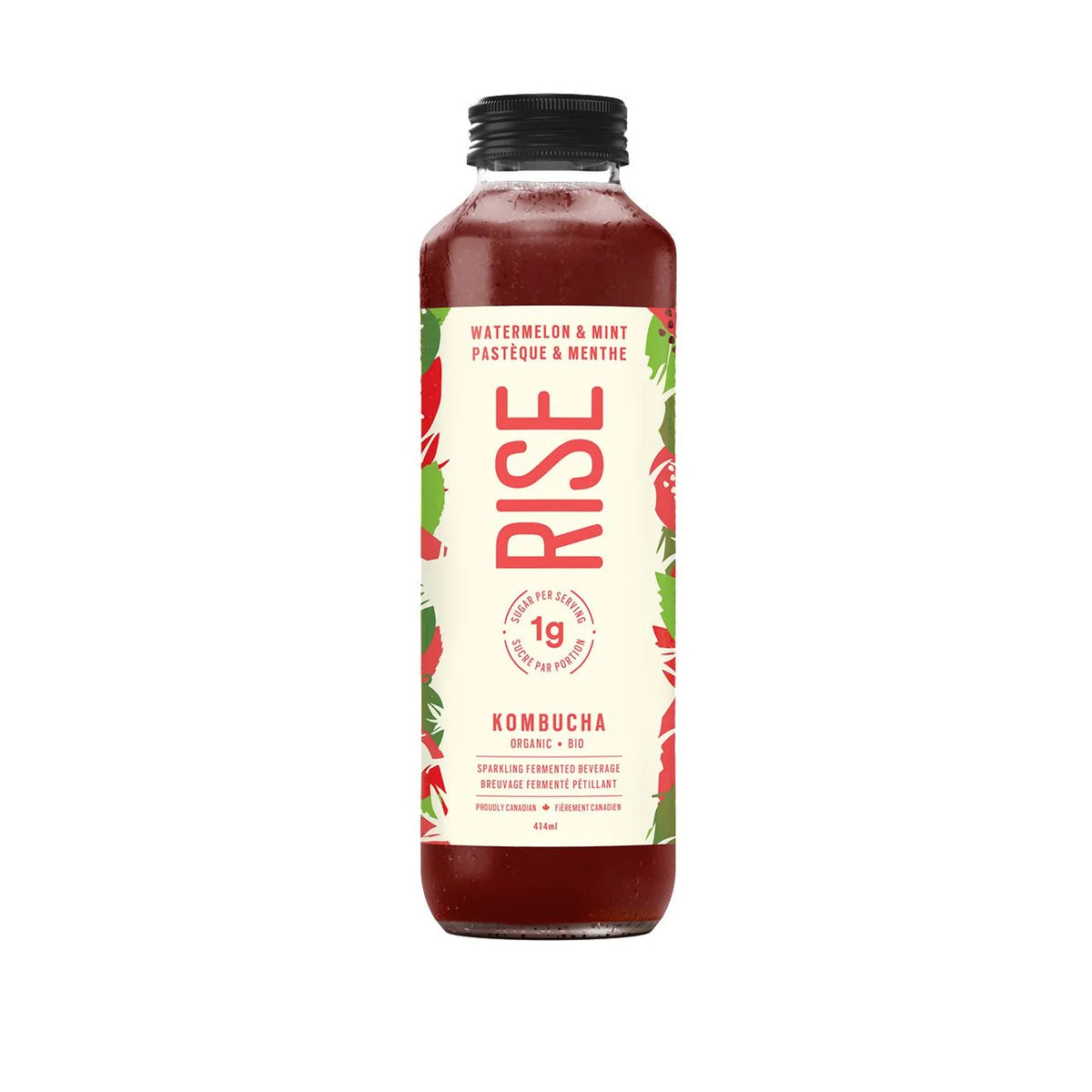 RISE Watermelon & Mint Kombucha, 414 mL
