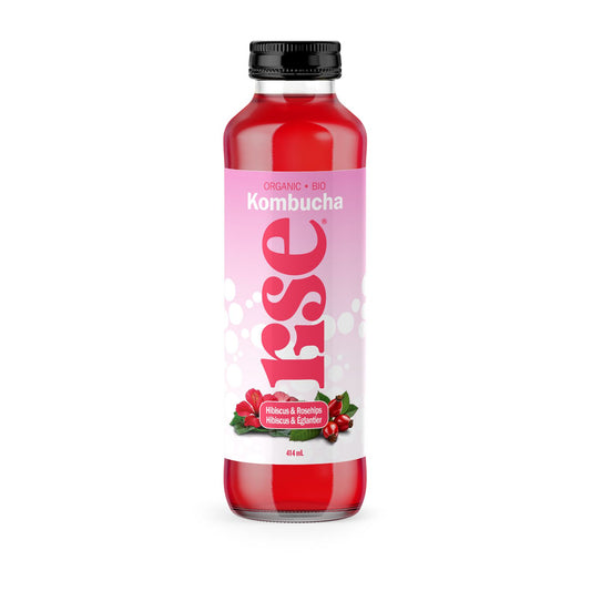 RISE Hibiscus & Rosehips Kombucha, 414 mL