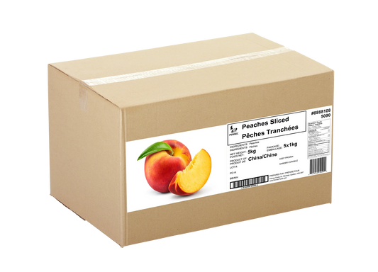 Fennec Frozen Sliced Peaches, 5 × 1 kg