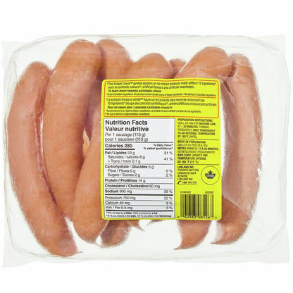 No Name Knackwurst Smoked Pork Sausages, 900 g