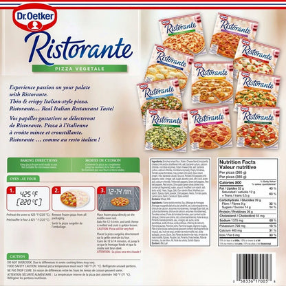 Dr. Oetker Ristorante Vegetable Thin Crust Frozen Pizza, 385 g