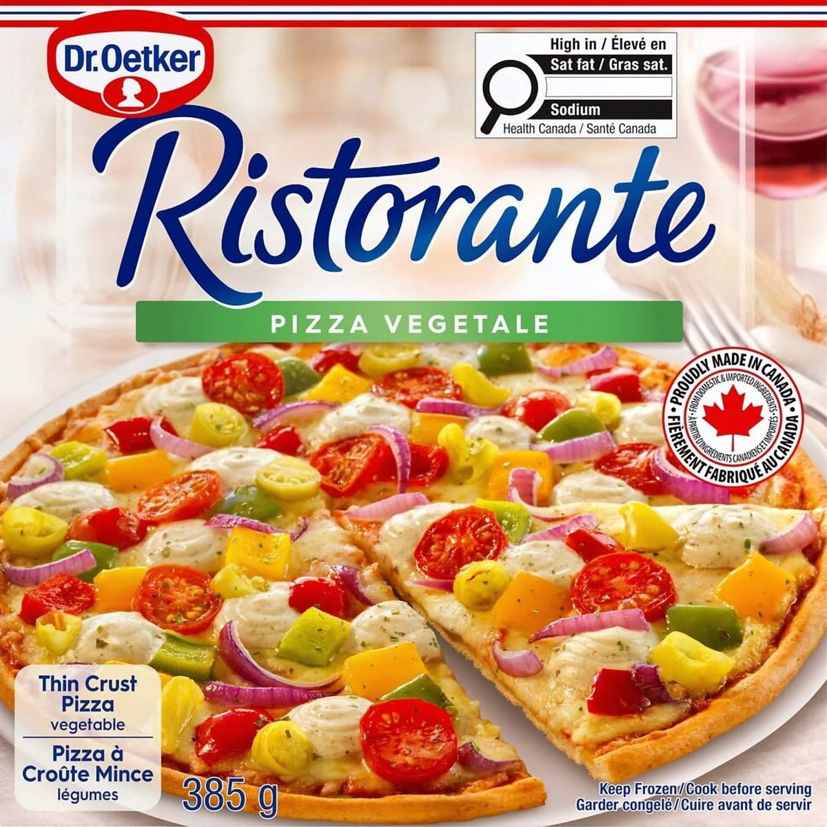 Dr. Oetker Ristorante Vegetable Thin Crust Frozen Pizza, 385 g