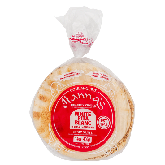 Hanna's 10-in White Pita Bread, 3 × 400 g