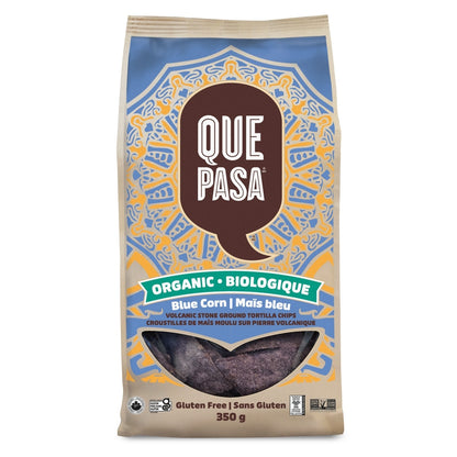 Que Pasa Organic Blue Corn Tortilla Chips, 350 g