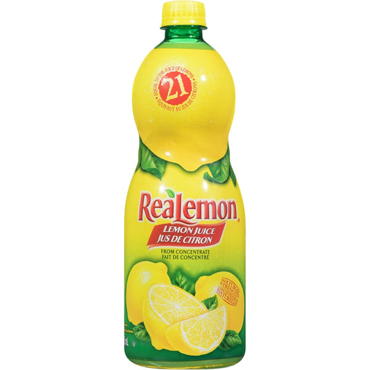 Real Lemon Single Strength Lemon Juice, 945 mL