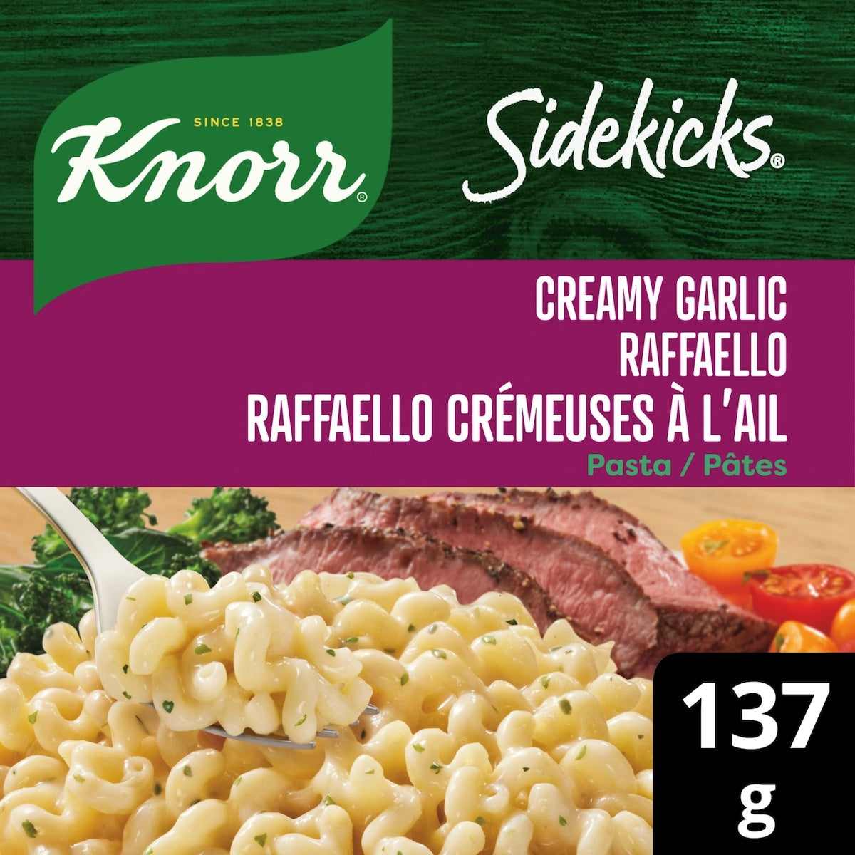 Knorr Sidekicks Creamy Garlic Raffaello Pasta Side Dish, 137 g