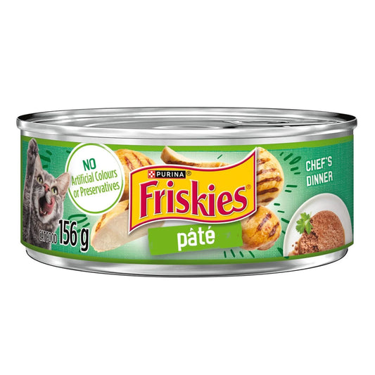 Friskies Pate Chef's Dinner Wet Cat Food, 156 g