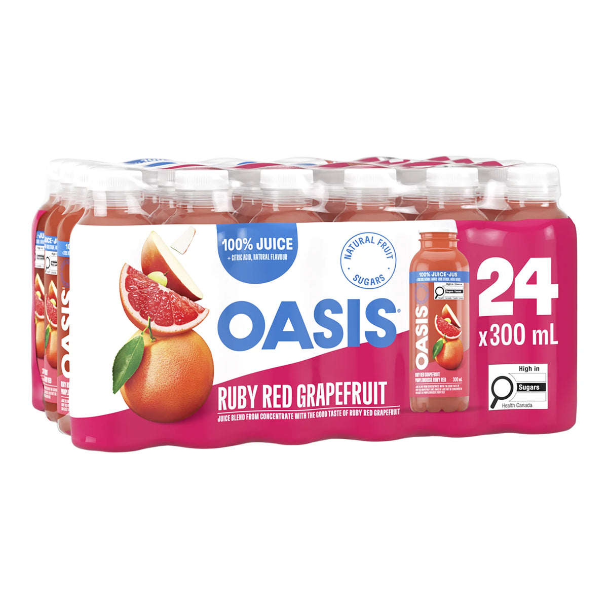 Oasis Ruby Red Grapefruit Burst 100% Juice, 24 × 300 mL