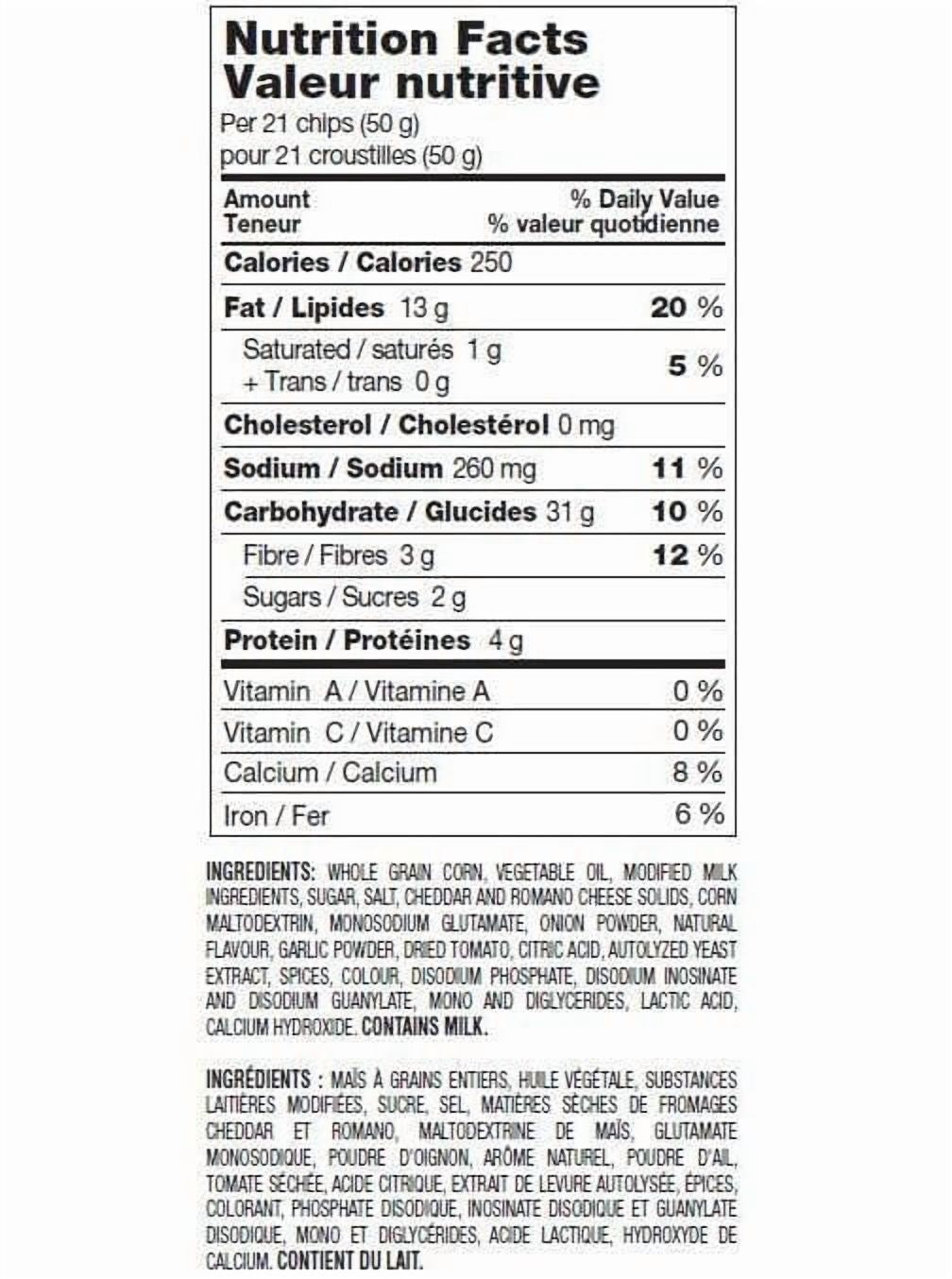 Old Dutch Arriba Nacho Cheese Tortilla Chips, 245 g