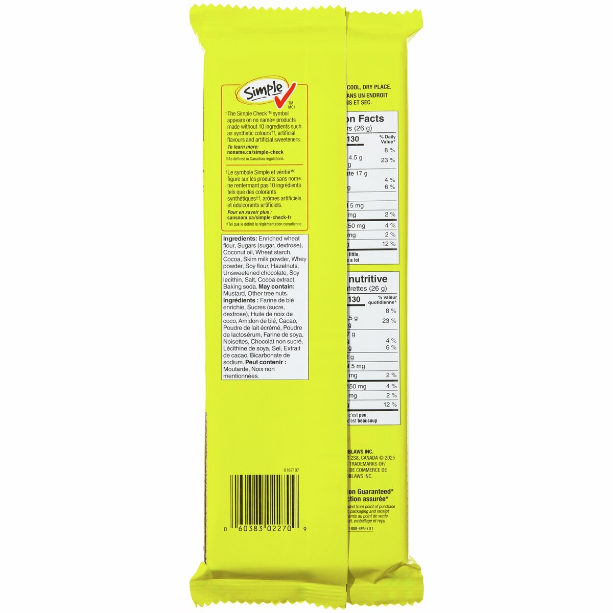 No Name Chocolate Creme-Filled Wafers, 175 g