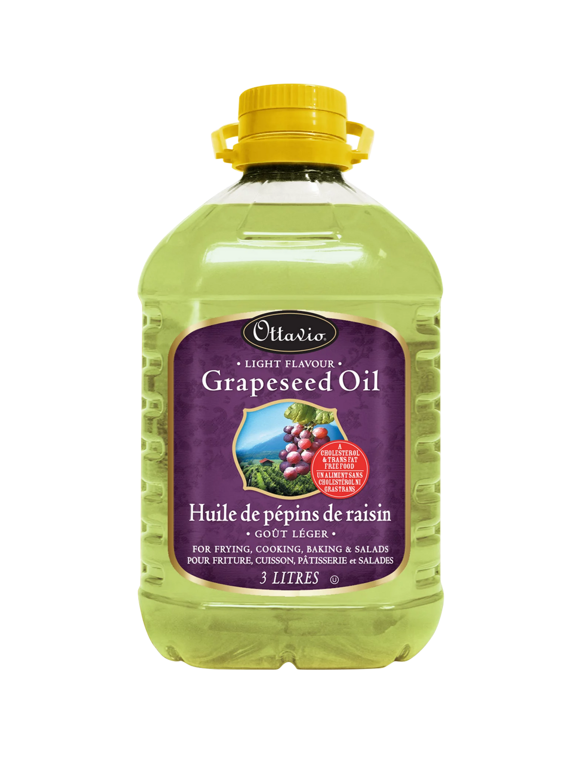 Ottavio Light Flavoured Grapeseed Oil, 3 L