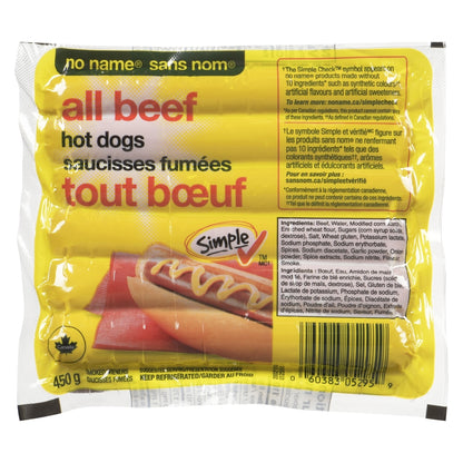 No Name All-Beef Wieners, 450 g