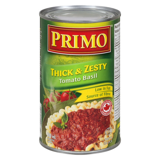 Primo Thick & Zesty Tomato Basil Pasta Sauce, 680 mL