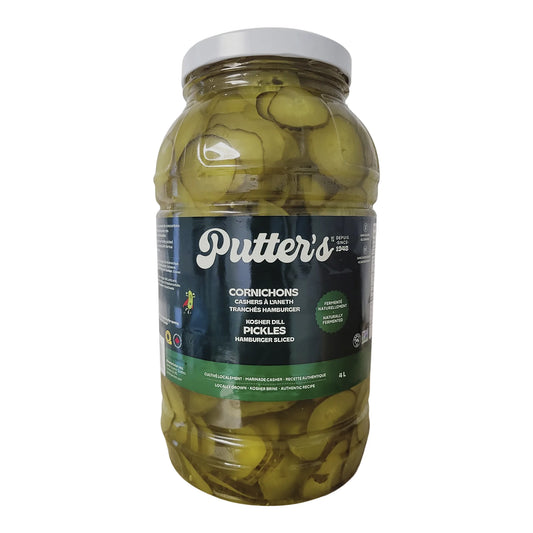 Putter's Kosher Hamburger Sliced Dills, 4 L