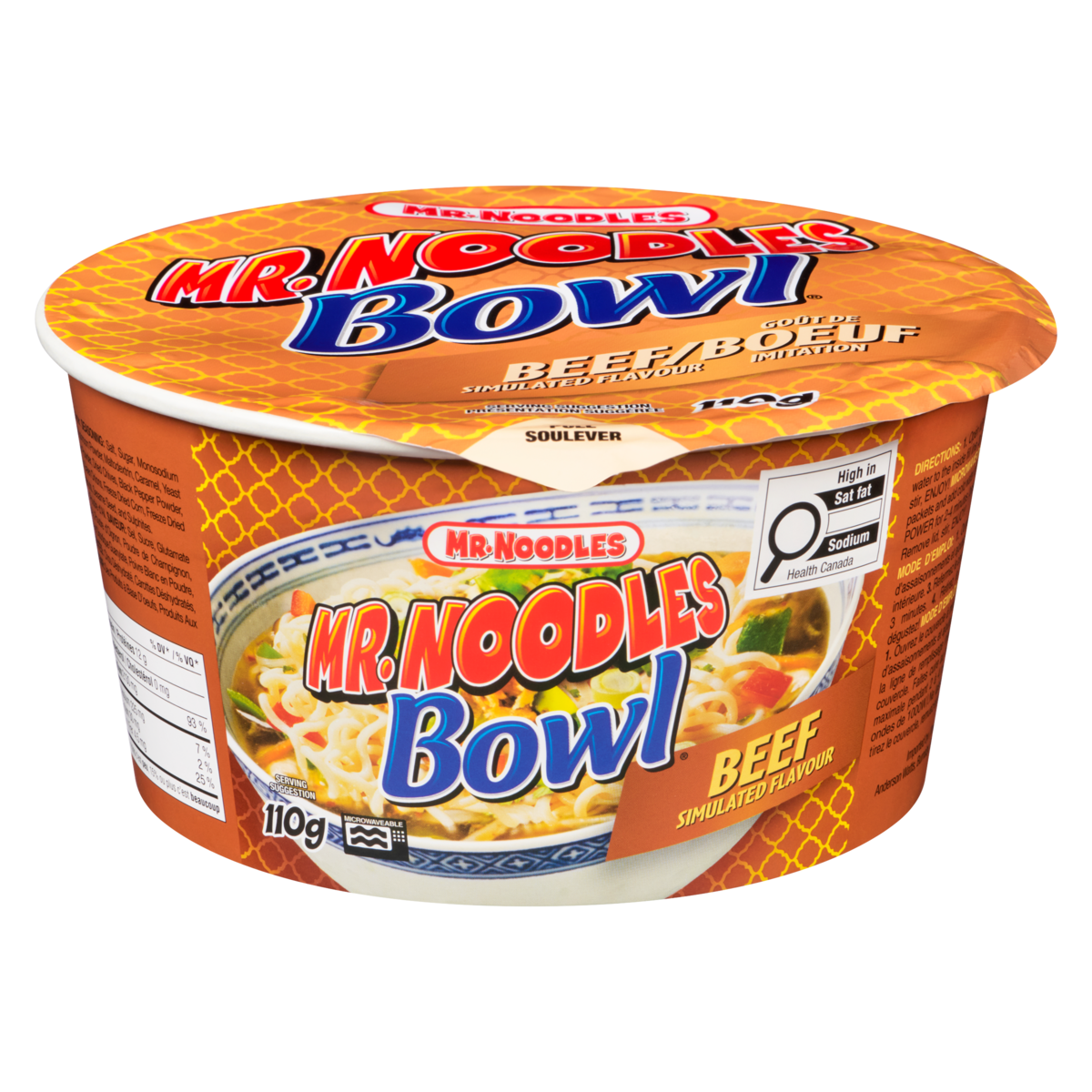 Mr Noodles Beef Noodle Bowl, 110 g