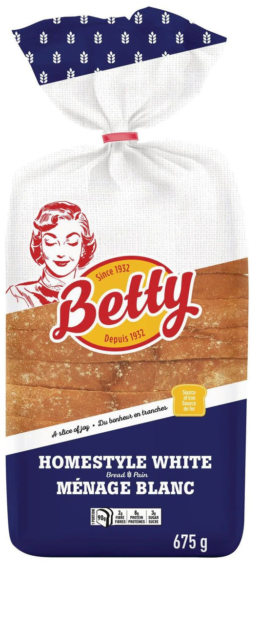 Betty Homestyle White Bread, 675 g