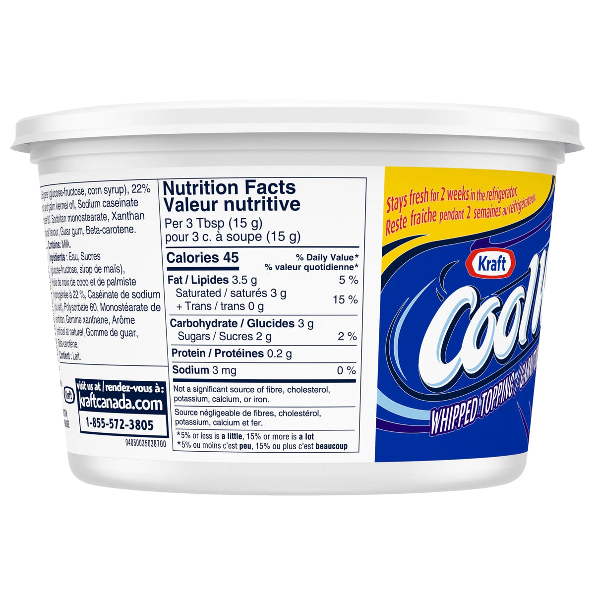 Cool Whip Original Frozen Whipped Topping Tub, 1 L