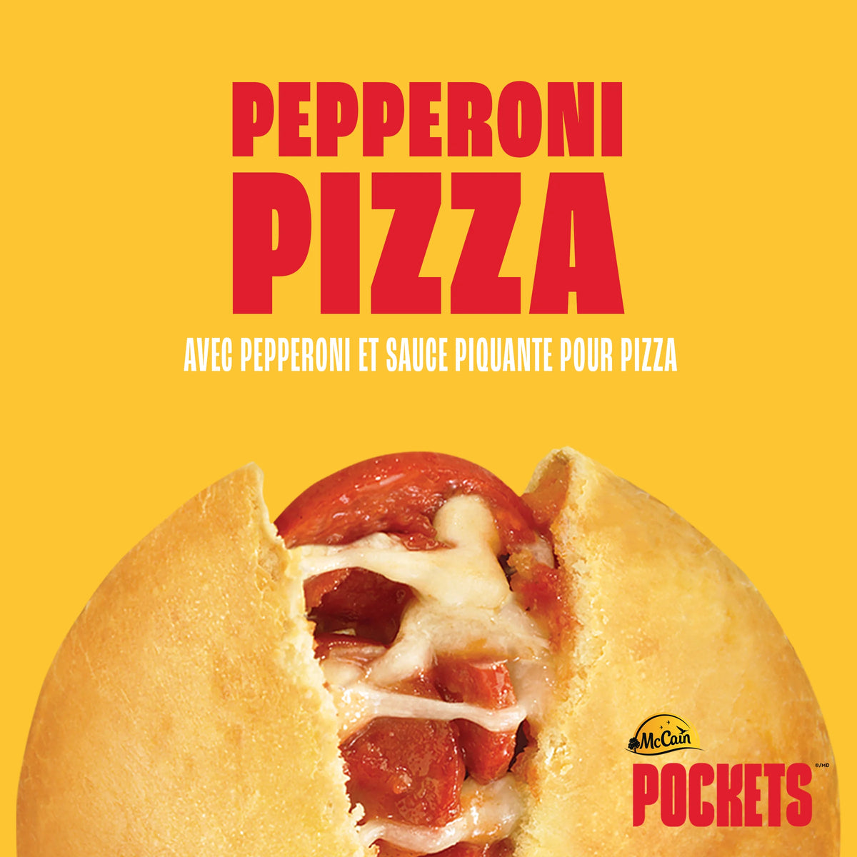 McCain Pizza Pockets Pepperoni Frozen Pizza Snacks, 3 × 100 g
