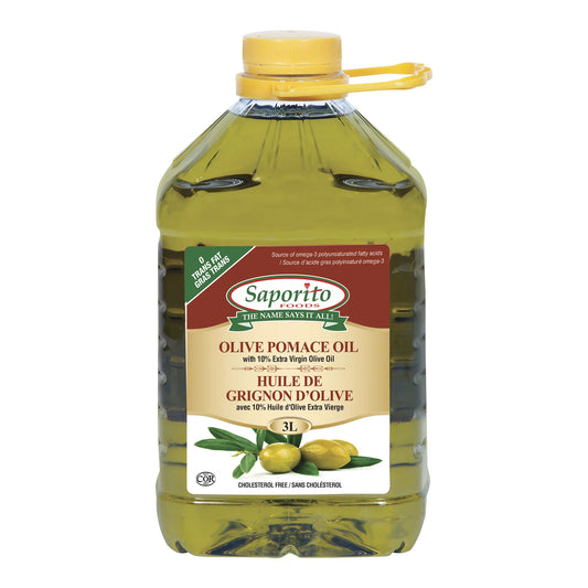 Saporito Pomace Oil with 10% Extra Virgin Olive Oil, 3 L