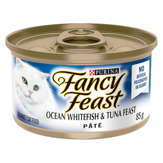 Fancy Feast Pate Ocean Whitefish & Tuna Wet Cat Food, 85 g